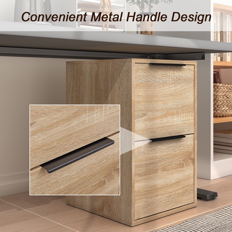 Wooden 2 Drawer Vertical File Cabinet for Home Office - Letter Size Storage