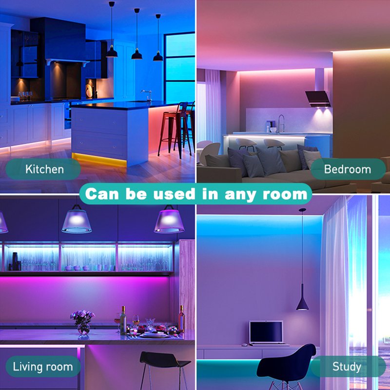 130ft RGB LED Strip Lights with Remote & App Control for Indoor Decor