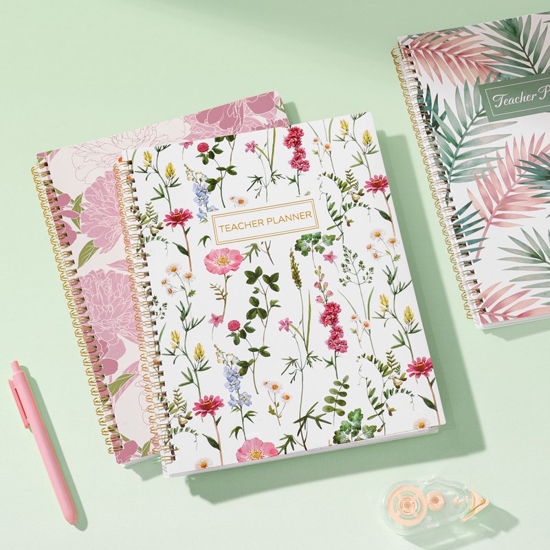 Teacher Planner 2026-2027 Academic Year - 8.5x11 Daily Weekly Monthly Organizer with Tabs & Wildflowers