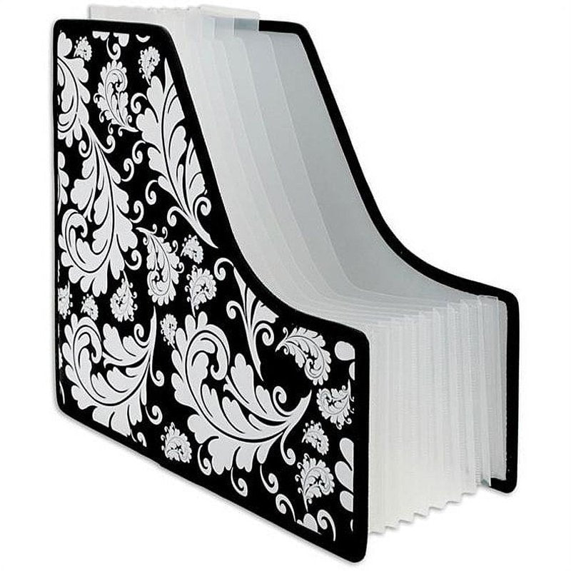 Expandable Paper Holder for Office & Kitchen - Holds 900 Sheets, Black & White
