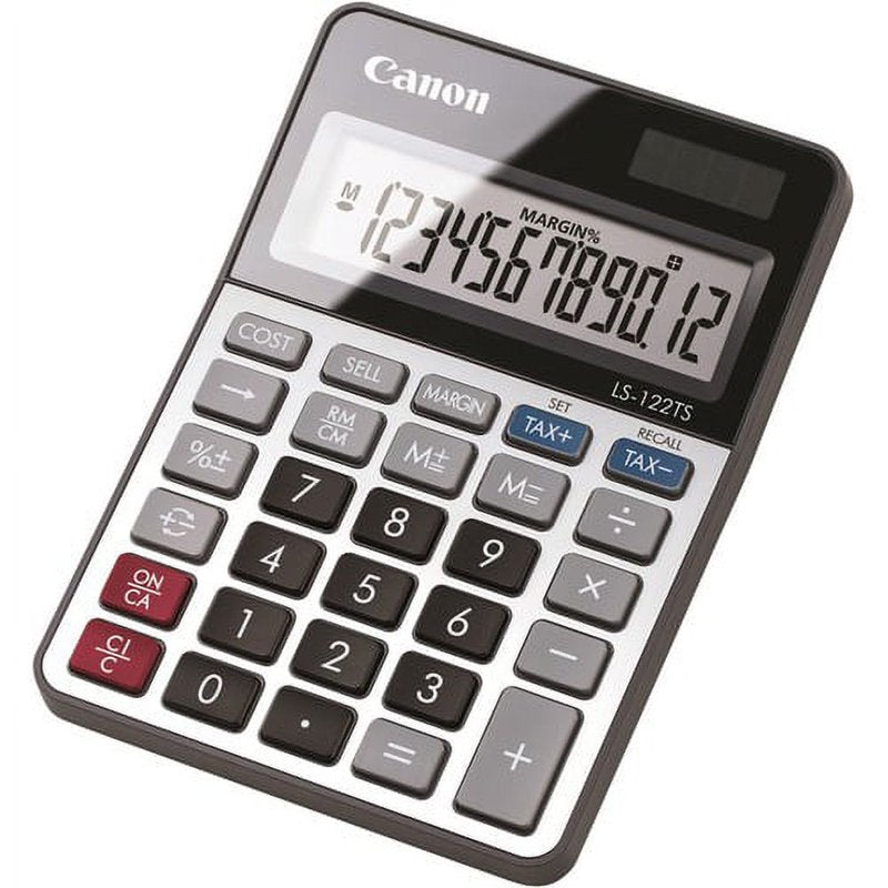 Basic Desktop Calculator with 12-Digit LCD Dual Power - Silver