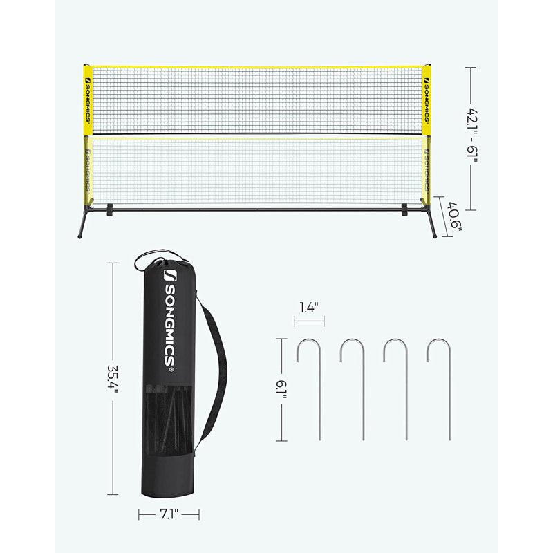 SONGMICS 13 ft Portable Badminton Net Set with Poles - Indoor/Outdoor
