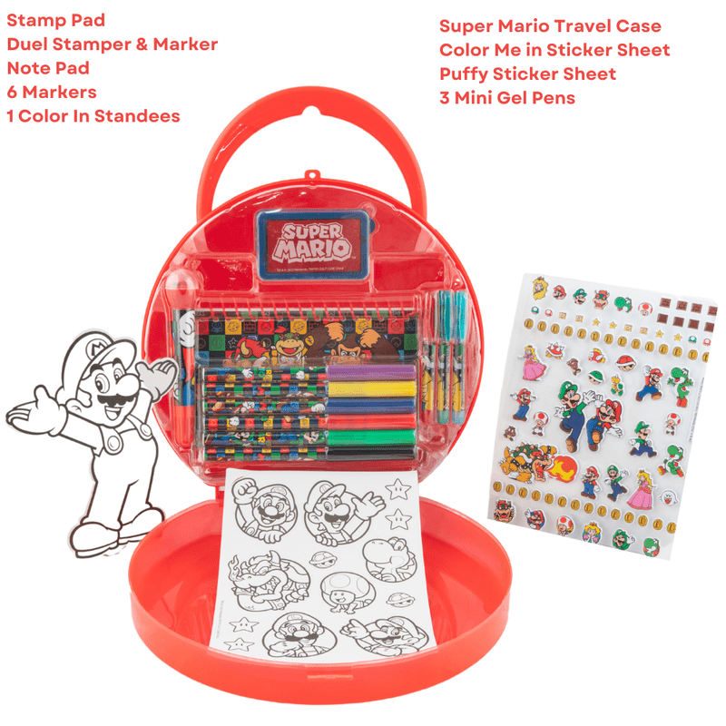 Kids Art Supplies Set with Gel Pens Markers Stickers & Travel Case