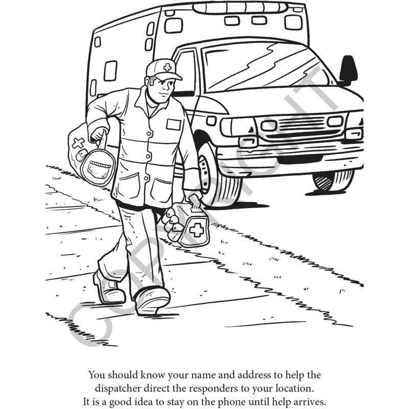 Educational Kids Coloring & Activity Books Pack - Learn About 911 with Crayons Included