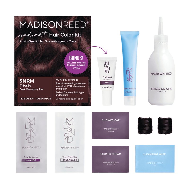 Permanent Hair Color Kit with Bonus Pro Boost - Dark Mahogany Red, All Shades
