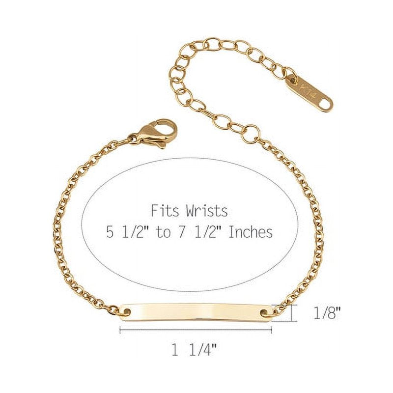 Personalized Gold Bar Bracelet - Custom Name Engraved Friendship Jewelry