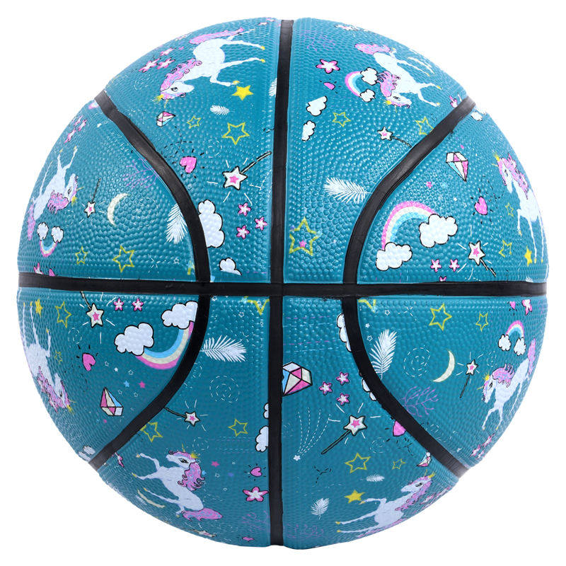 Teal Unicorn Basketball Size 6 - Indoor & Outdoor Superior Grip Rubber Ball