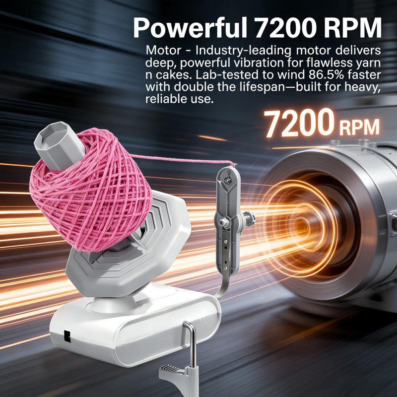 Electric Yarn Winder for Crocheting and Knitting - Automatic, Adjustable Tension
