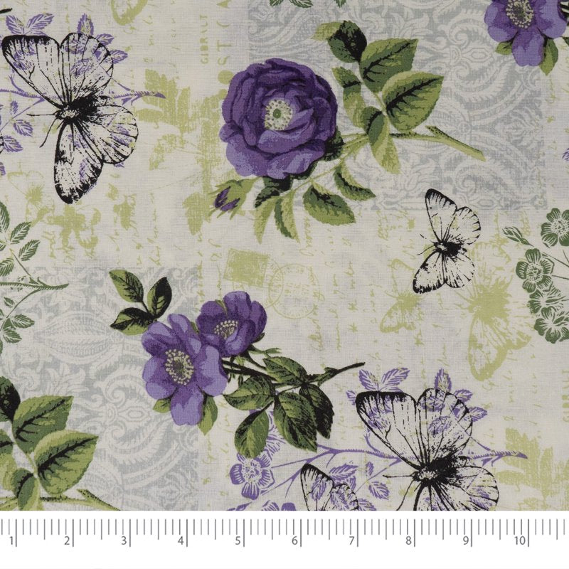 Cotton Quilting Fabric Rose Lilac 44-inch Wide 1 Yard Cut for Sewing & Crafting