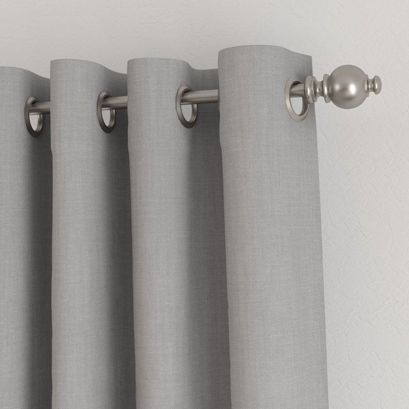 Energy Saving Linen Blend Grommet Curtain Panel - Light Gray, 50x84 Inches, 2 Panels