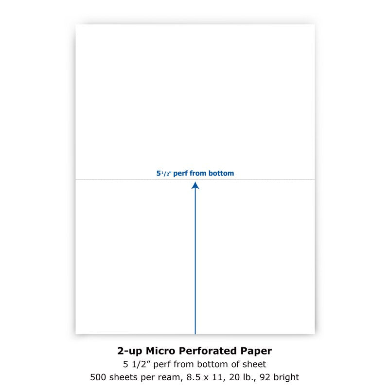 Perforated Copy & Multipurpose Office Paper 8.5 x 11, 20 lb, White, 1 Ream