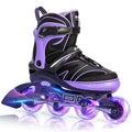 Kids Adjustable Inline Skates with Light-Up Wheels for Girls Boys Ages 4-12