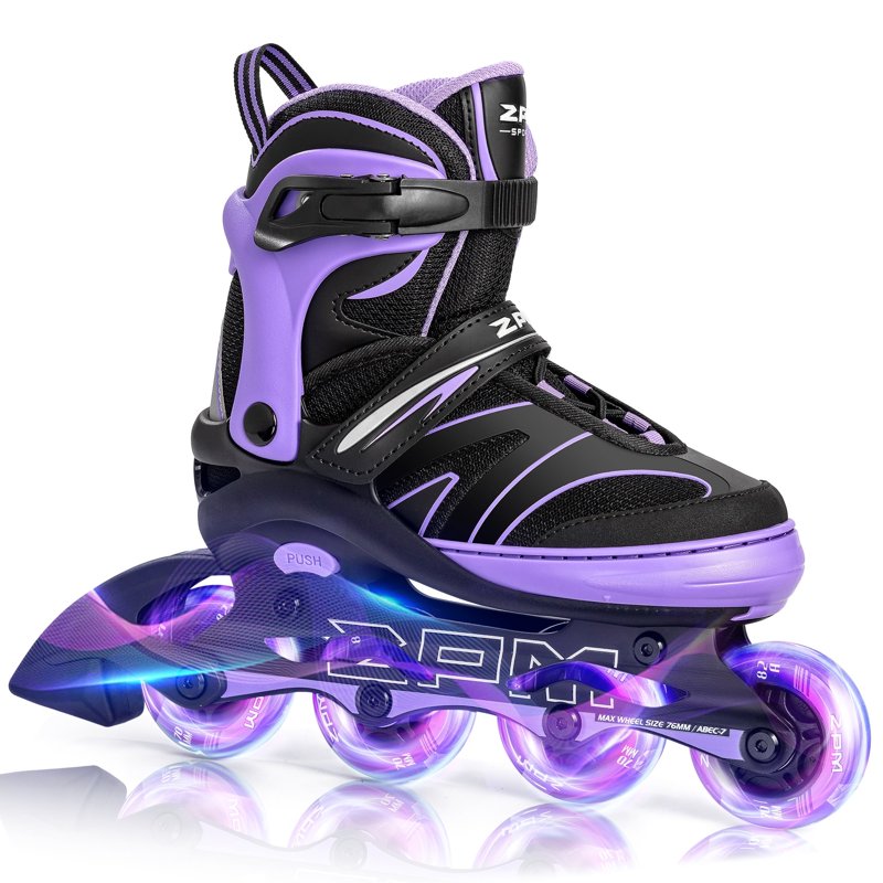 Kids Adjustable Inline Skates with Light-Up Wheels for Girls Boys Ages 4-12