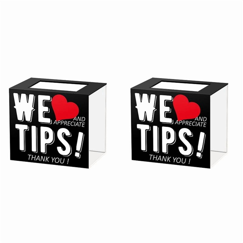 Acrylic Tip Jar for Bars & Restaurants - 6x4x5 Inch Collection Box with Lock