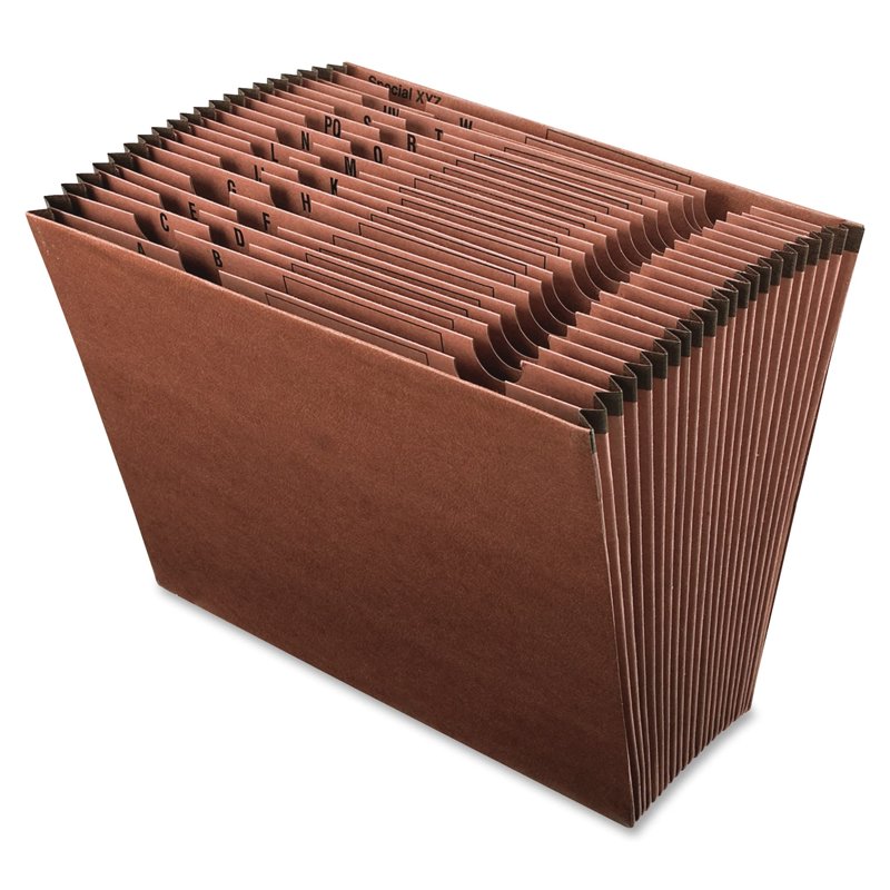 Letter Size Expanding File with 21 Pockets - Redrope Faux Leather Office Organizer