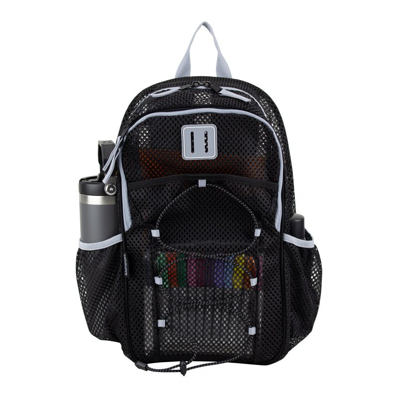 Unisex 17-Inch Mesh Backpack with Multiple Compartments and Hydration Pockets