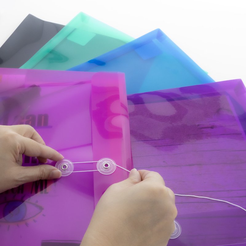 Poly Side-Loading String Envelope Assorted Sizes Waterproof Tear-Resistant Office Supplies