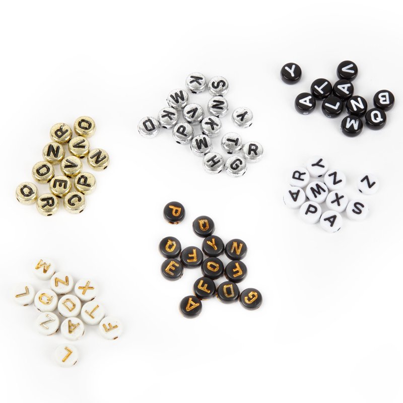 Metallic Alphabet Bead Mega Mix - 1200pcs Craft & Jewelry Supplies