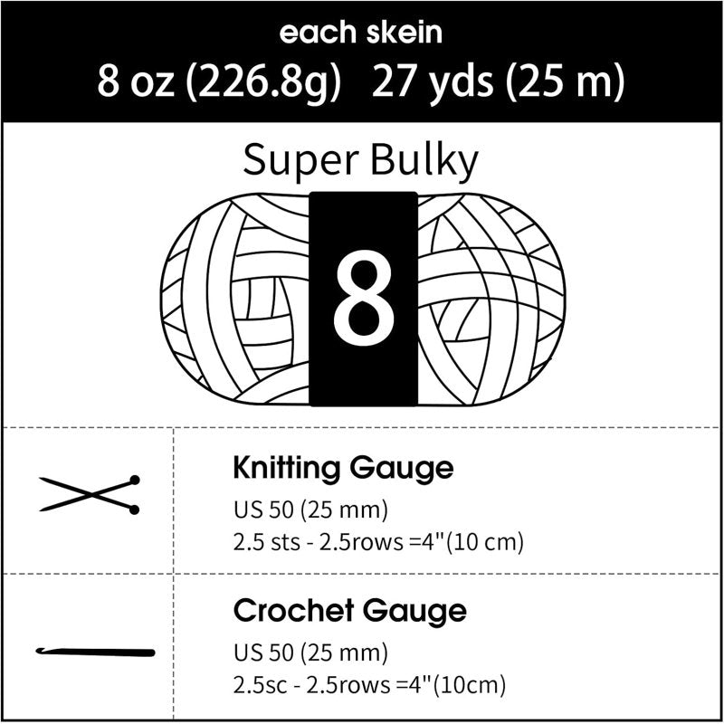 Super Bulky Chenille Yarn for Knitting & Crocheting - 8 Jumbo Packs