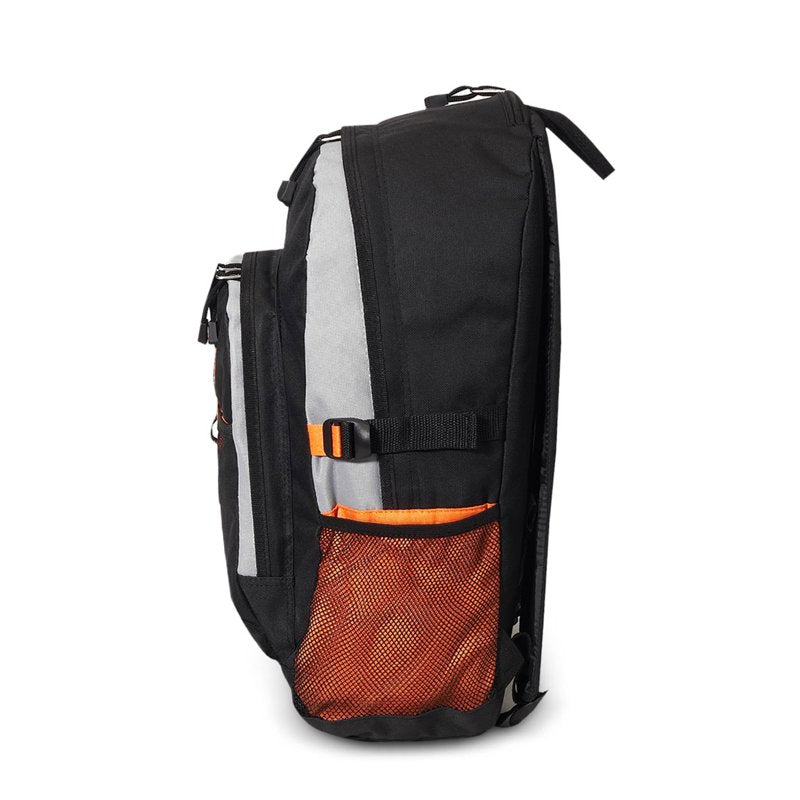 Unisex Backpack with Dual Mesh Pockets 19 Inch Orange Gray Black