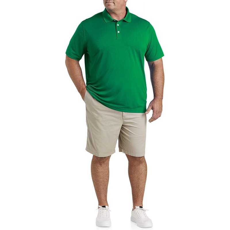 DXL Big & Tall Golf Polo Shirt for Men - 6XLT Green, Moisture-Wicking, UPF 50+