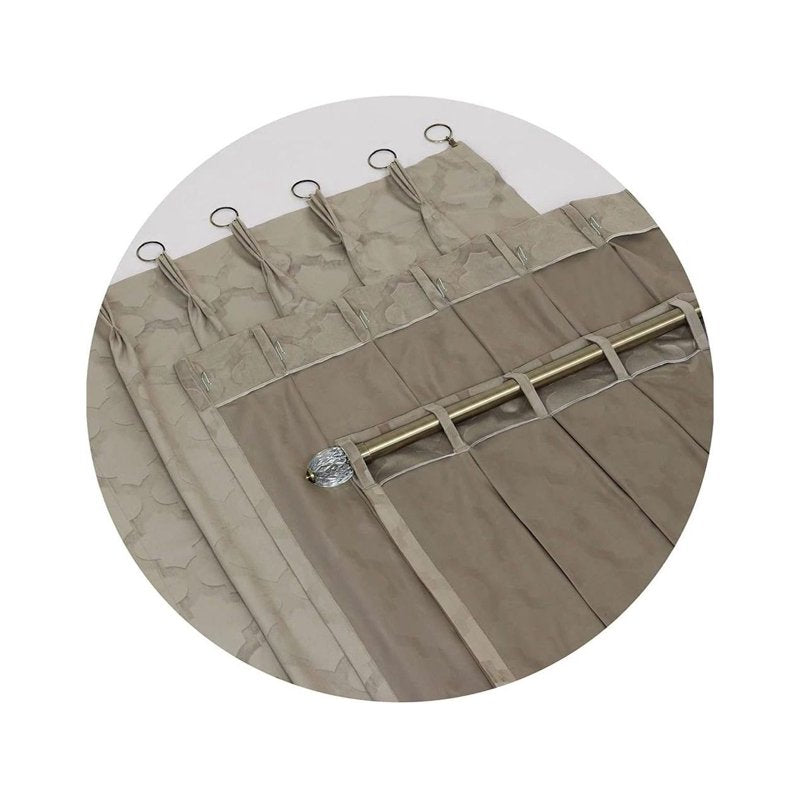 Blackout Window Curtain Panels 34x84 Inch Thermal Insulated Privacy Drapes - Tan, 2-Pack