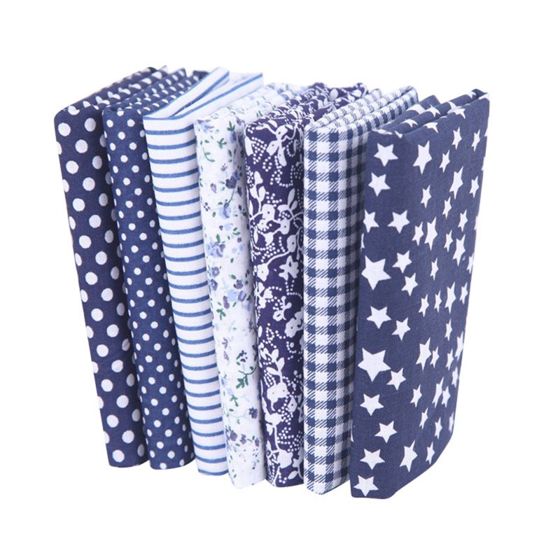Cotton Fabric Bundle for Quilting & Sewing – 7 Assorted Patchwork Squares
