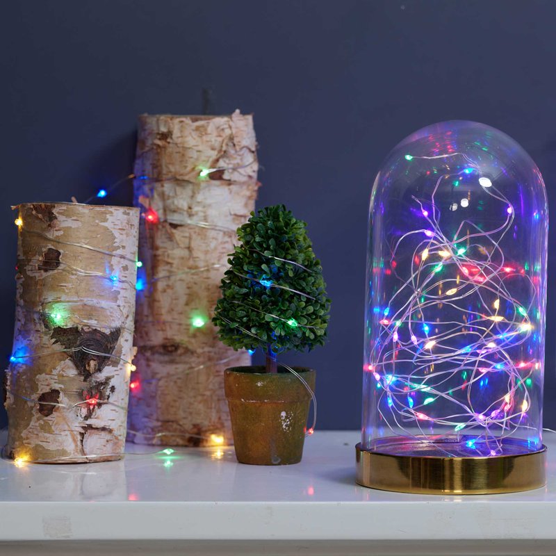 Battery-Operated Multi-Color LED String Lights with 8 Modes - 50 Lights, Indoor & Outdoor Use