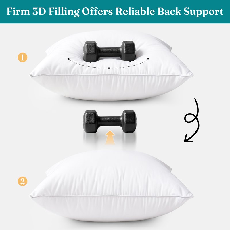 Cotton Throw Pillow Inserts 2 Pack - Hypoallergenic Fluffy Cushion Support