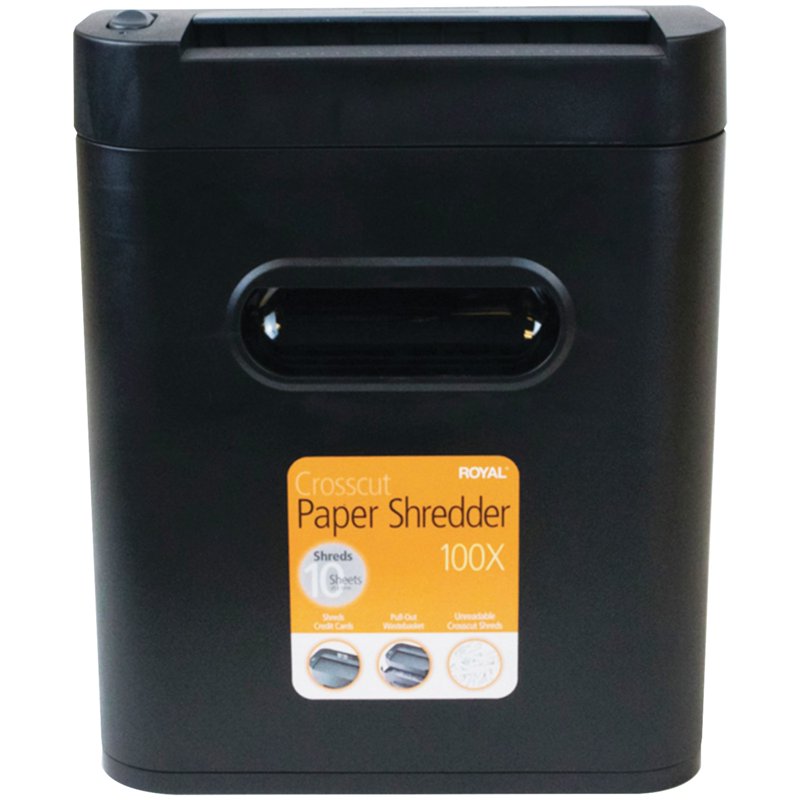 10-Sheet Crosscut Paper Shredder with Credit Card Cutter, 1/8" x 1.5" Particles