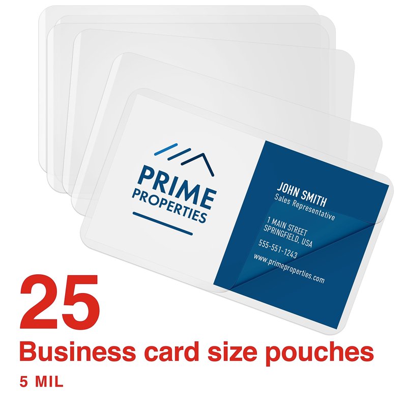Thermal Laminating Pouches Business Card Size 5 Mil Pack of 25