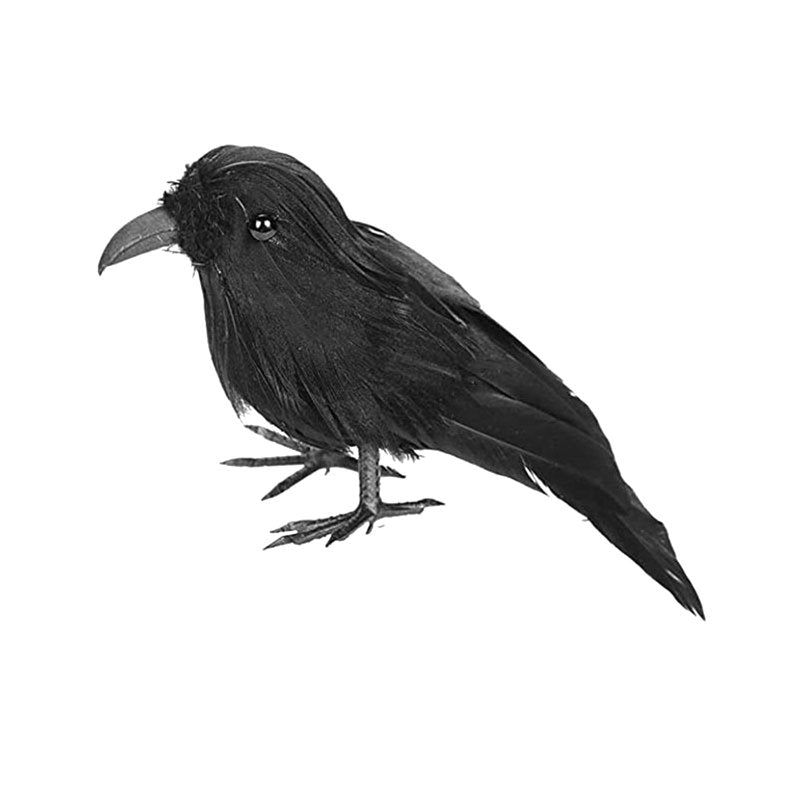 Realistic Crow Decorations Set for Halloween & Party Decor - 5 Pcs Black Ravens
