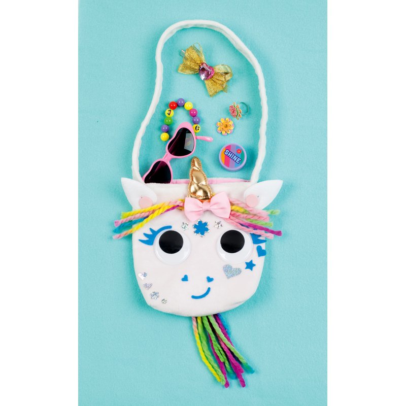 Unicorn Purse Craft Kit for Kids - No-Sew DIY Bag with Accessories