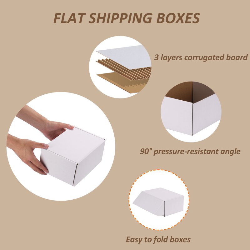 30 Pack White Corrugated Shipping Boxes 9x6x4 Inches for Small Business
