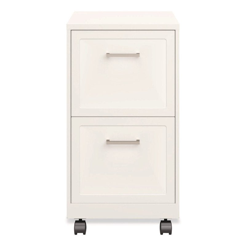 Alera Two-Drawer Mobile Vertical File Cabinet - Letter Size, Pearl White