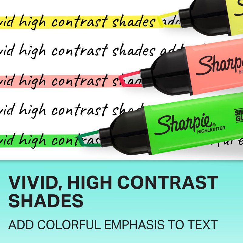Sharpie Clear View Highlighters, Assorted 3-Count — See-Through Chisel Tip
