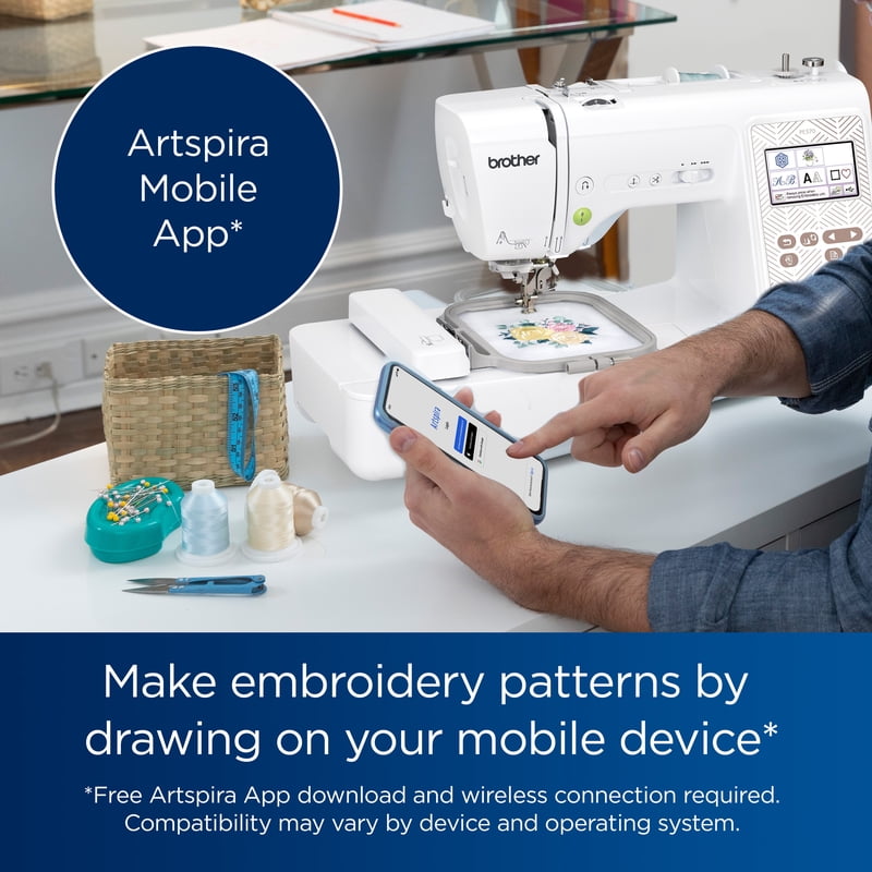Embroidery Machine with 135 Built-in Designs, Wireless Connectivity, Touchscreen