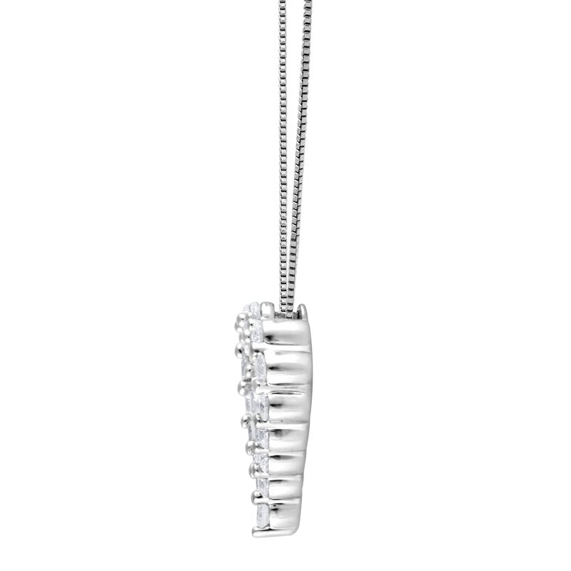 Lab Grown Diamond Heart Pendant Necklace for Women in Silver 1/4 Ct - 18"