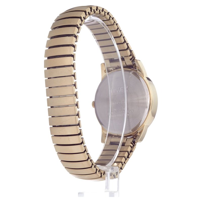 Casual Men's Gold/White 35mm Easy Reader Watch with Date and Tapered Expansion Band