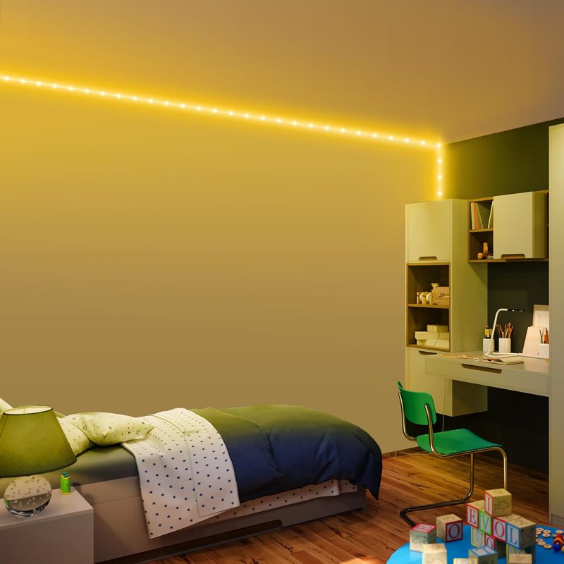 Indoor RGB LED Strip Lights Kit 200ft with Remote Control, Cuttable, Multicolor