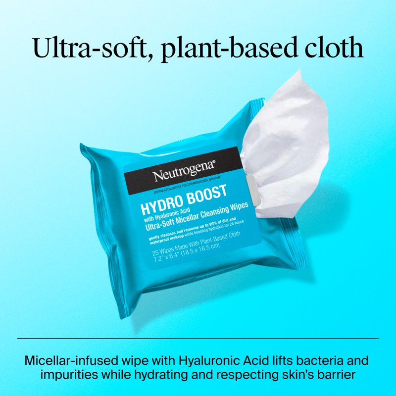 Hydro Boost Makeup Remover Wipes - Gentle Facial Cleansing Towelettes