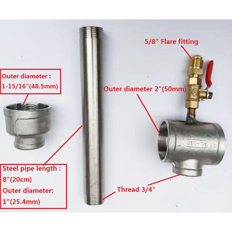 Gas Forge Burner Kit with Regulator for Blacksmith Knife Making - Medium Size