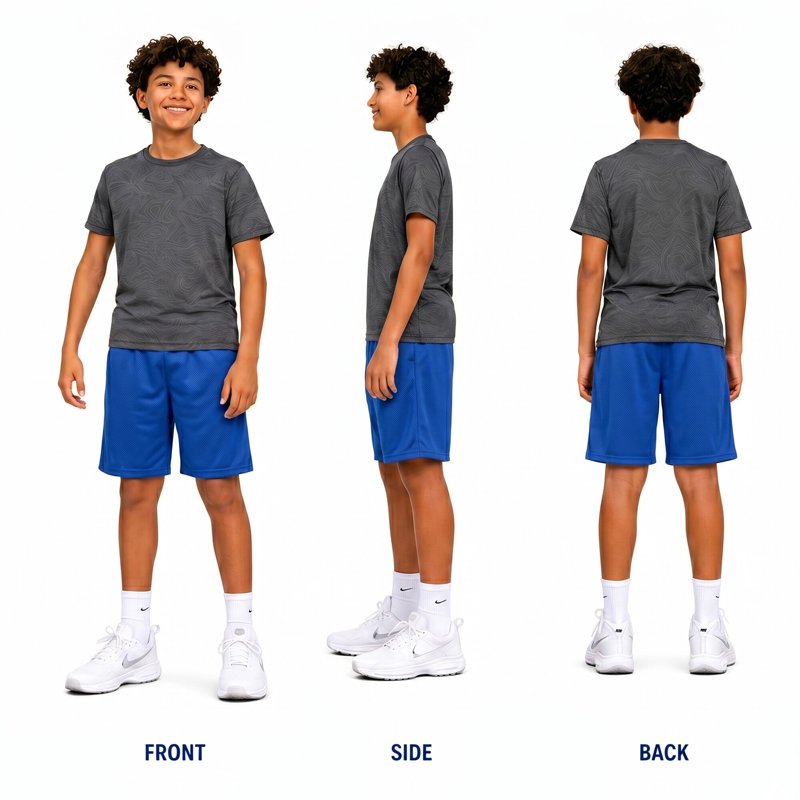 Kids Athletic Shorts 4 Pack - Performance Mesh Basketball & Gym Shorts