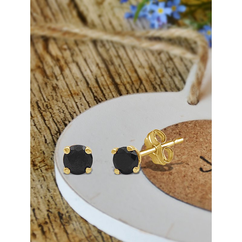 Black Diamond Stud Earrings 1/2 CTW in 14k Gold Plated Hypoallergenic Women’s Jewelry