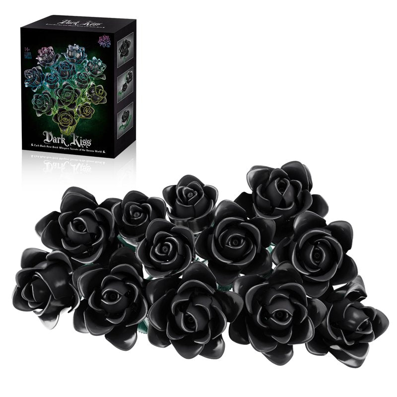 Artificial Rose Flower Bouquet Building Set - 600-Piece Decorative Plant Kit