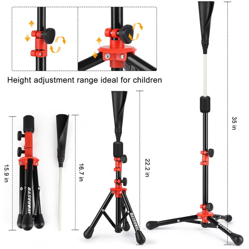 Kids Baseball Batting Tee Adjustable Portable Hitting Practice Equipment