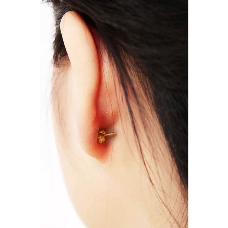 14K Gold Earring Backs - 4 Pieces Replacement for Stud Earrings, Diameter 5.4MM
