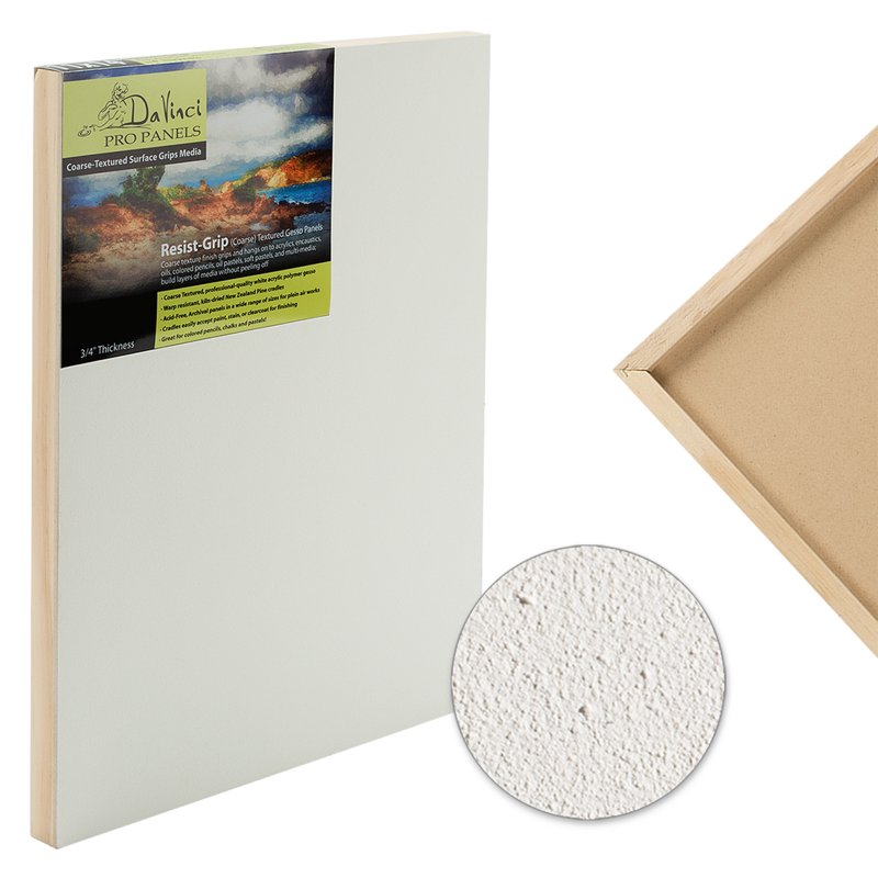 Resist-Grip Textured Gesso Art Boards - Multi-Size White Acrylic Panels for Painting