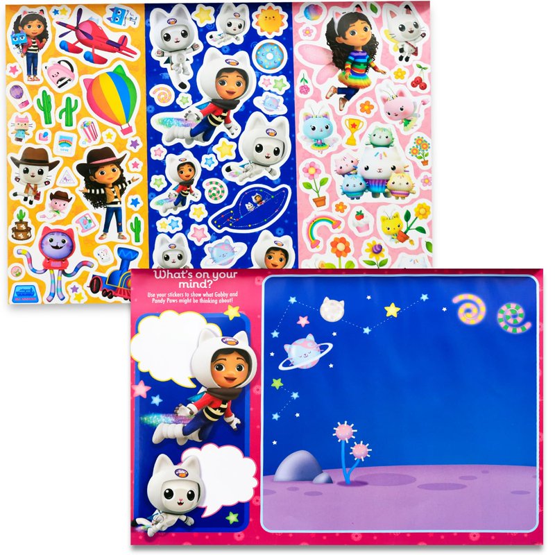 Kids Sticker Activity Pad with Over 1000 Gabby's Dollhouse Reusable Stickers