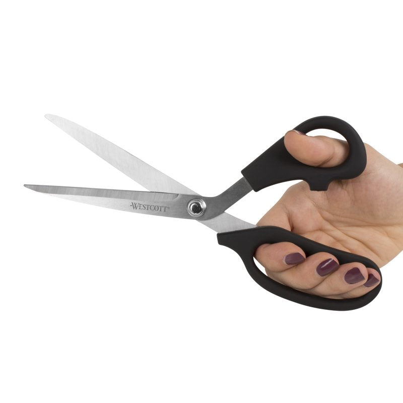 Multipurpose 9-Inch Bent Scissors for Sewing, Craft & Office - Stainless Steel, Black